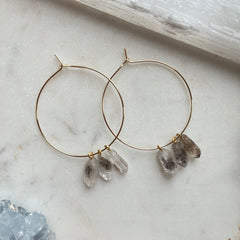 Diamond Dreamweaver~Herkimer Diamond Hoops