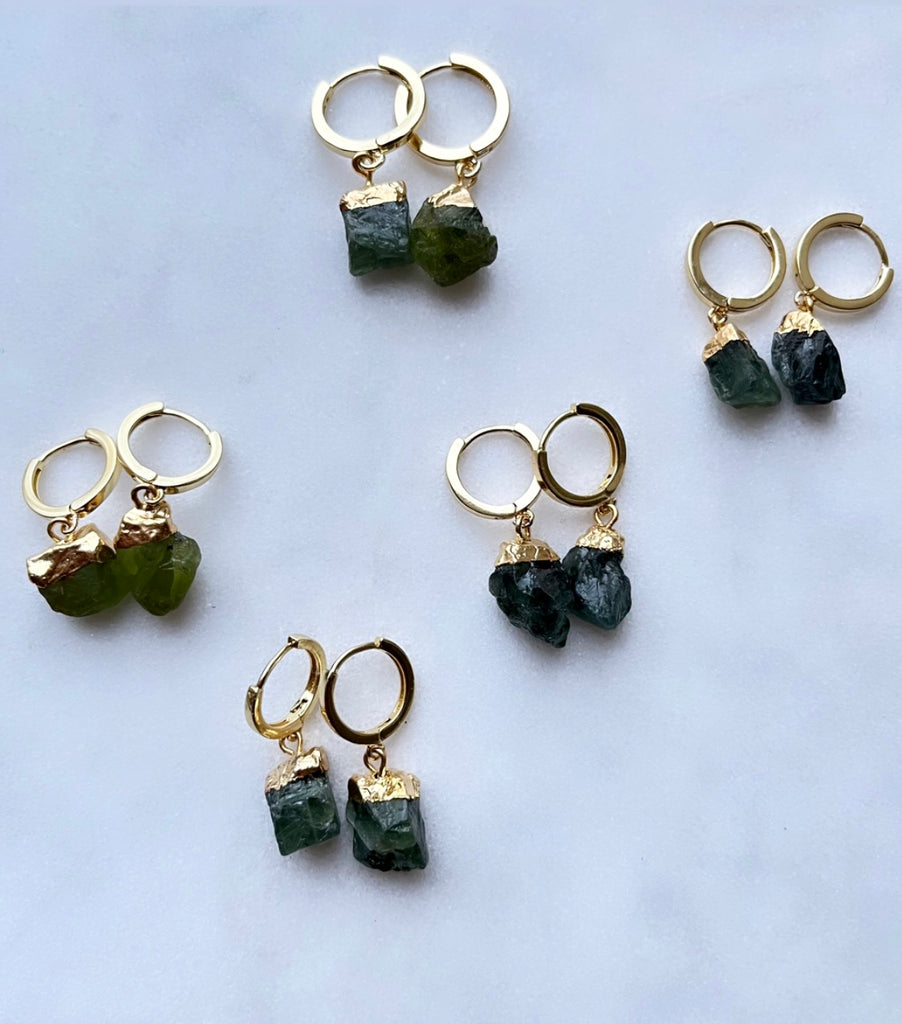 Emerald Huggie~Earrings