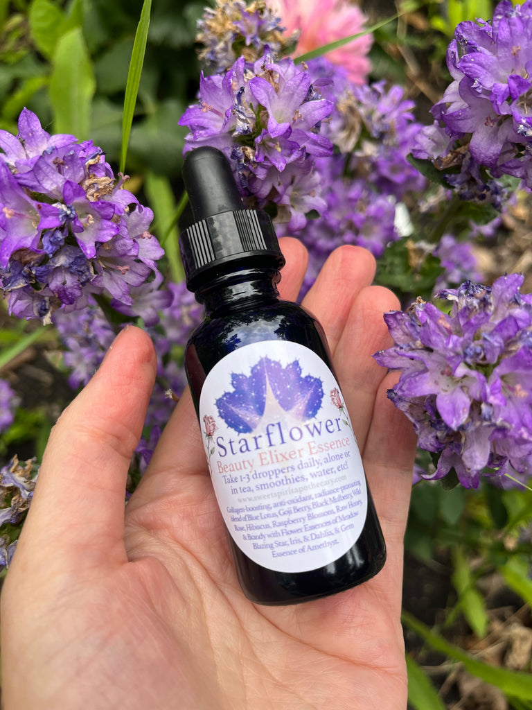 Starflower~Sacred (Blue Lotus, Goji, Mulberry) Beauty Elixir with flower and gem Essences
