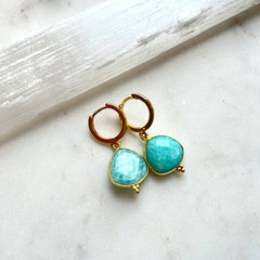 Amazonite~Huggie Earrings
