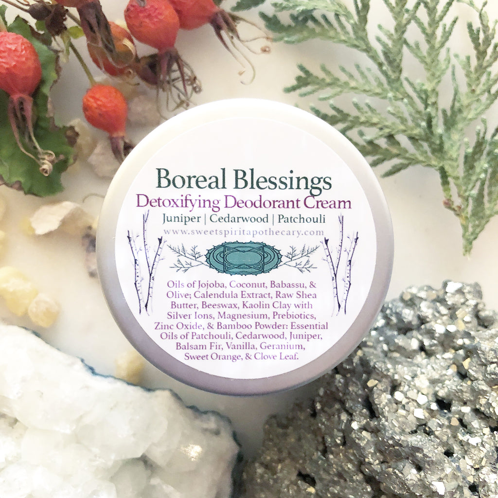 Boreal Blessings~Detoxifying Deodorant Cream {Cedarwood, patchouli, juniper,sweet orange vanilla}