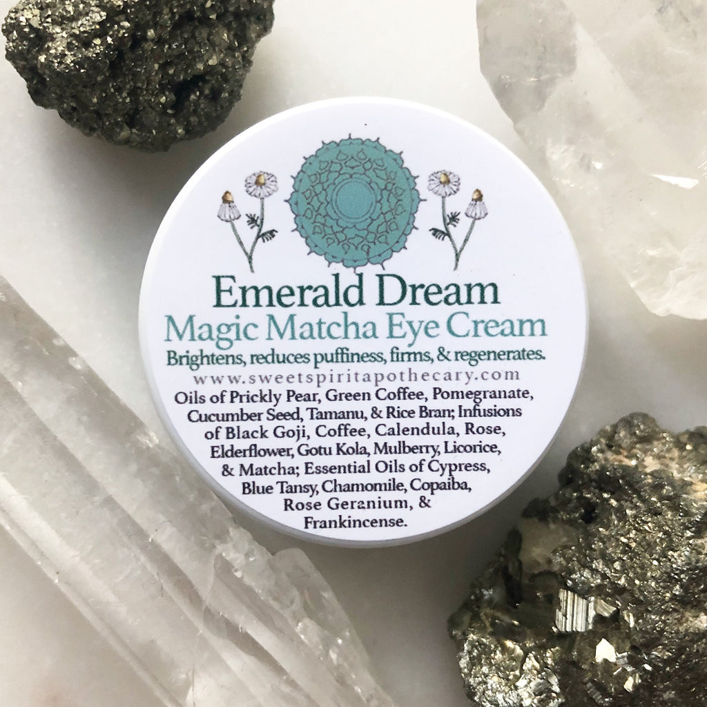 Emerald Dream~Magic Matcha Eye Cream~ now with Bakuchiol (non irritating natural retinol) sea fennel, and Arnica