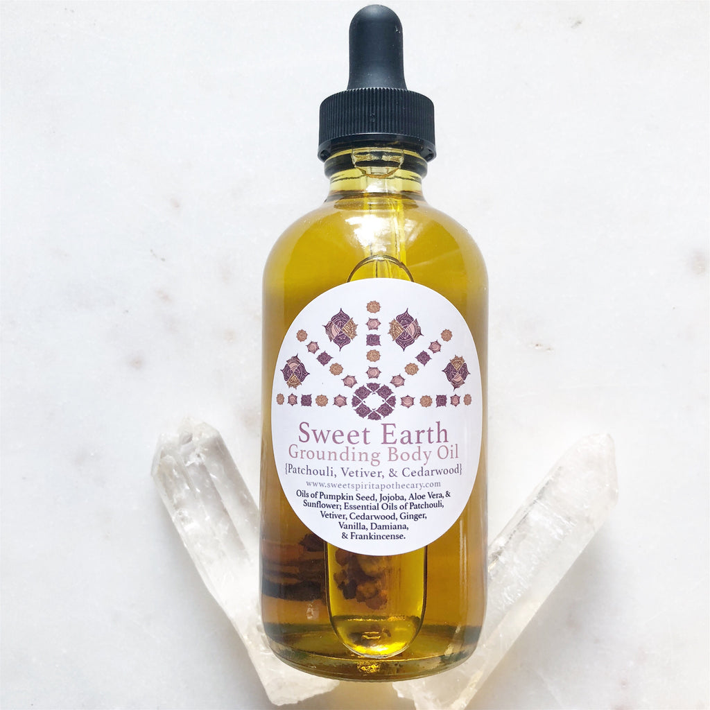 Sweet Earth ~ Grounding Body Oil~ Patchouli, Vetiver, Sandalwood, Vanilla