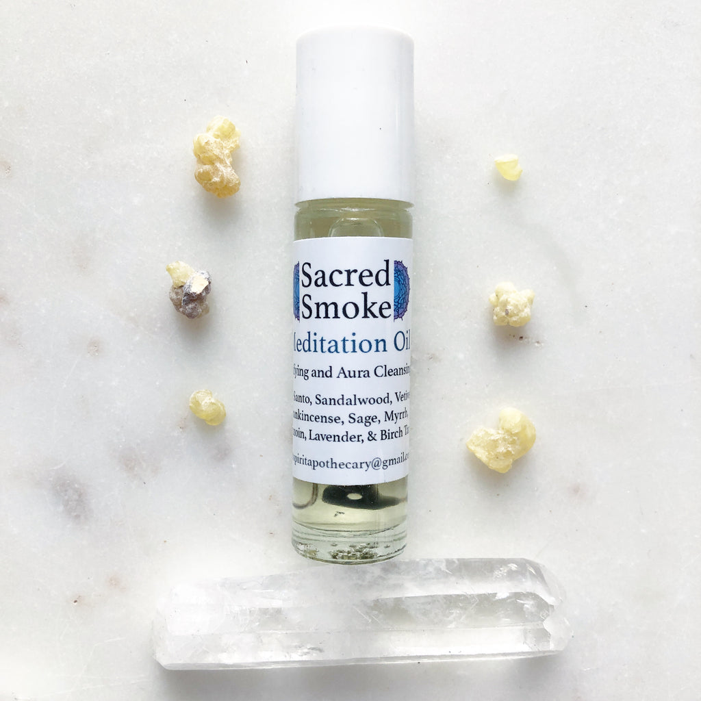 Sacred Smoke - Meditation Oil~ Palo Santo, sage, frankincense, myrrh, sandalwood