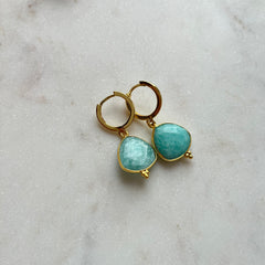 Amazonite~Huggie Earrings