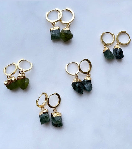 Emerald Huggie~Earrings