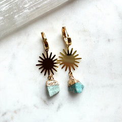 Celestial Amazonite~ Huggie Earrings