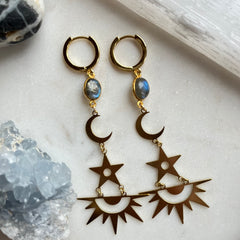 Celestial Labradorite~Huggie Earrings✨