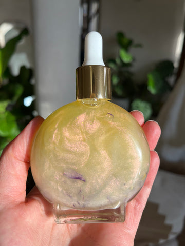 Shimmering Stardust~Evening Anointing Oil/Beauty Serum~with precious white and blue lotus, frankincense, jasmine, vanilla and Vetiver
