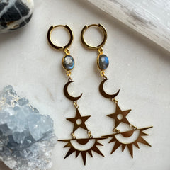 Celestial Labradorite~Huggie Earrings✨