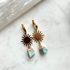 Celestial Amazonite~ Huggie Earrings