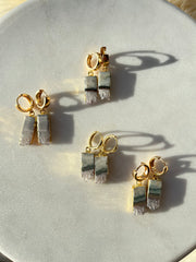 Amethyst Slab~Huggie Earring
