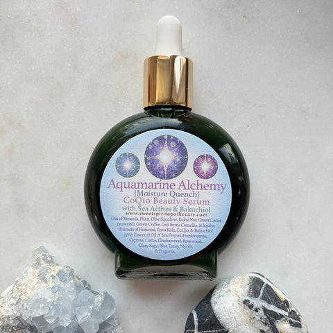 Aquamarine Alchemy~Moisture Quench~Intensive active serum~2% bakuchiol, CoQ10, Gotu Kola extract, Sea actives