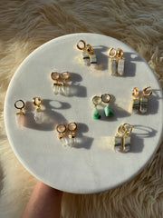 Amethyst Slab~Huggie Earring
