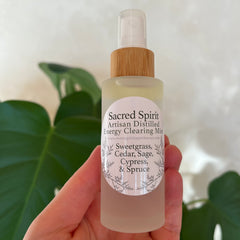 Sacred Spirit~Energy Clearing Mist~Sweetgrass, Sage, Cedar Cypress and Spruce
