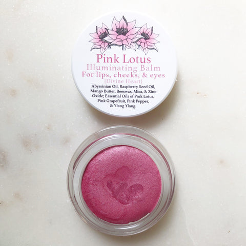 Pink Lotus~Illuminating Balm~ for lips, cheeks, and eyes
