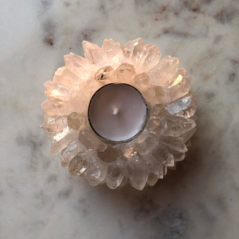 Quartz Blossom~ Candle Holder