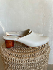 Rowie the Label~cream leather mules