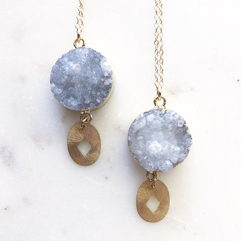 Full Moon Radiance~ Agate Druzy Crystal Necklace