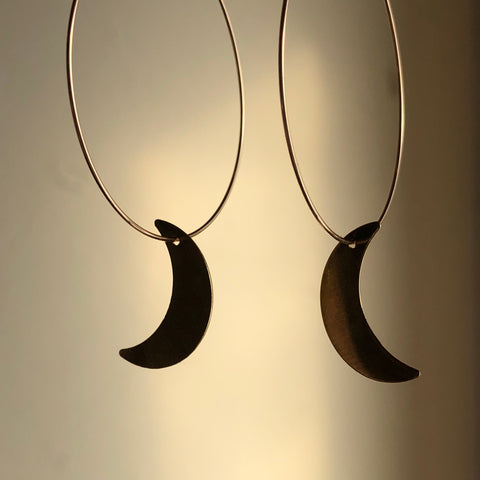 Simple Crescent Moon Hoops