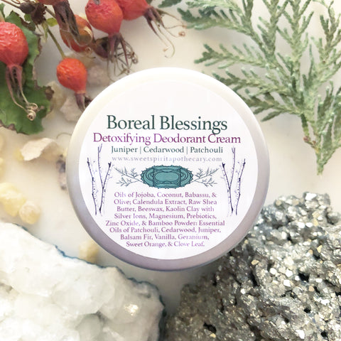 Boreal Blessings~Detoxifying Deodorant Cream {Cedarwood, patchouli, juniper,sweet orange vanilla}