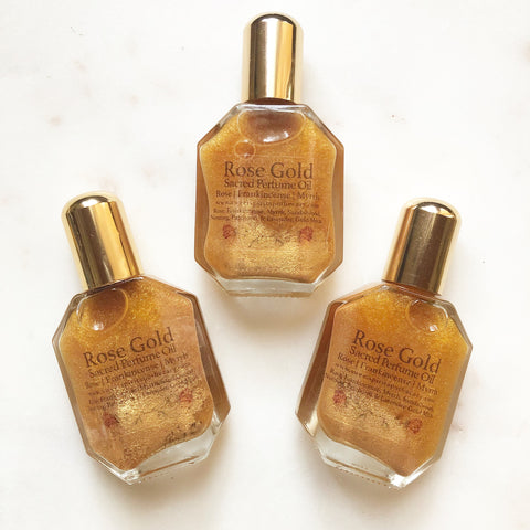Rose Gold- Shimmering Perfume Oil (roll on)