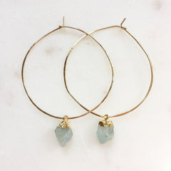 Aquamarine Hoops