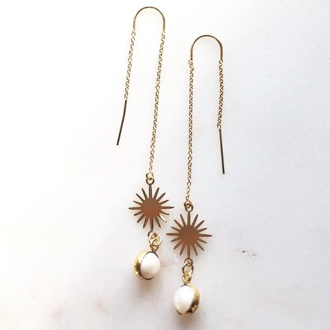 Divine Light~Pearl Drop Earrings