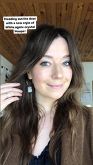 White Agate Crystal Hoops