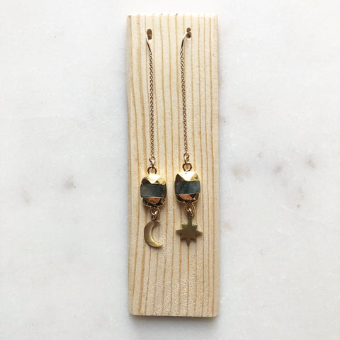 Celestial Magic~Labradorite Threader Earrings
