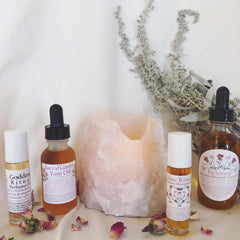 Raw Rose Quartz Candle Holder (tea light)