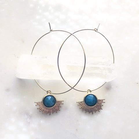 Blue Apatite~Solar Radiance Hoops