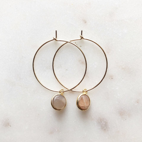 Magic Moonstone Hoops