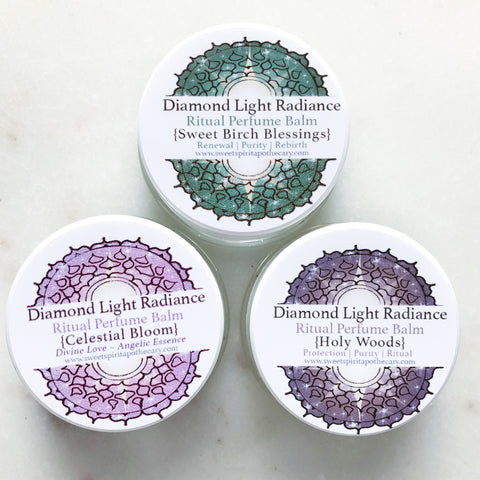 Diamond Light Radiance~ Ritual Perfume Balms~ holy trinity!