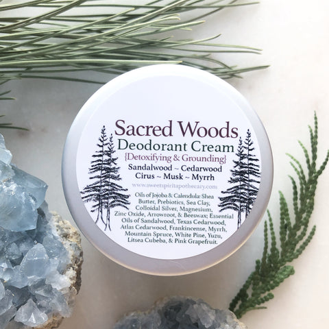 Sacred Woods~ Deodorant Cream~Detoxifying and Grounding