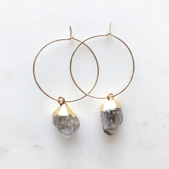 Herkimer Diamond Hoops~ NEW LARGER stone!