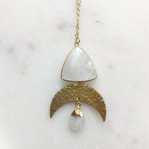 Crescent Moonstone Necklace