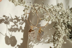 Herkimer Diamond Hoops~ NEW LARGER stone!