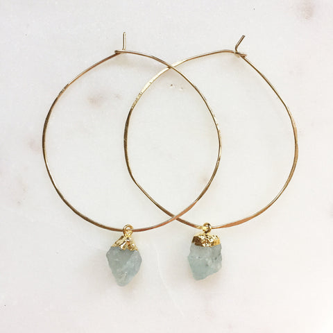 Aquamarine Hoops