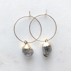 Herkimer Diamond Hoops~ NEW LARGER stone!
