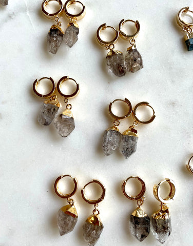 Herkimer Diamond~Huggie Earrings!