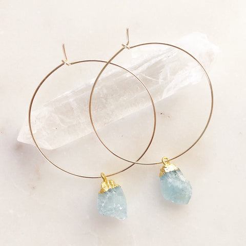 Aquamarine Hoops
