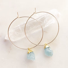 Aquamarine Hoops