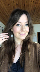 White Agate Crystal Hoops