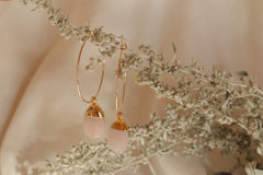 Rose Quartz Hoop Earrings~ Divine Love